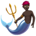 🧜🏿‍♂️ merman: dark skin tone display on Apple